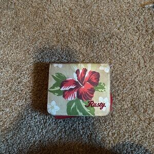 Rusty Hibiscus Print Wallet